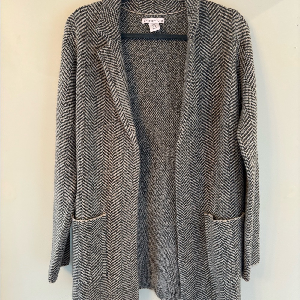 Sincerely Jules Gray Herringbone Cardigan